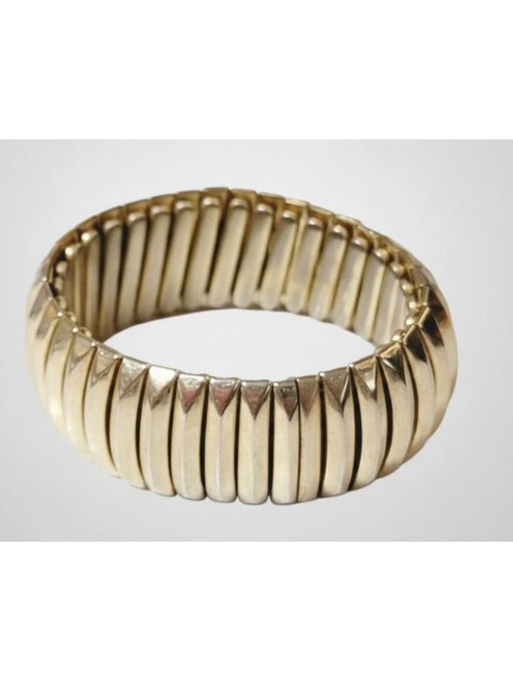 Vintage Gold-tone Expansion Bracelet Mid-Century Jewelry 1" Wide gbr-8